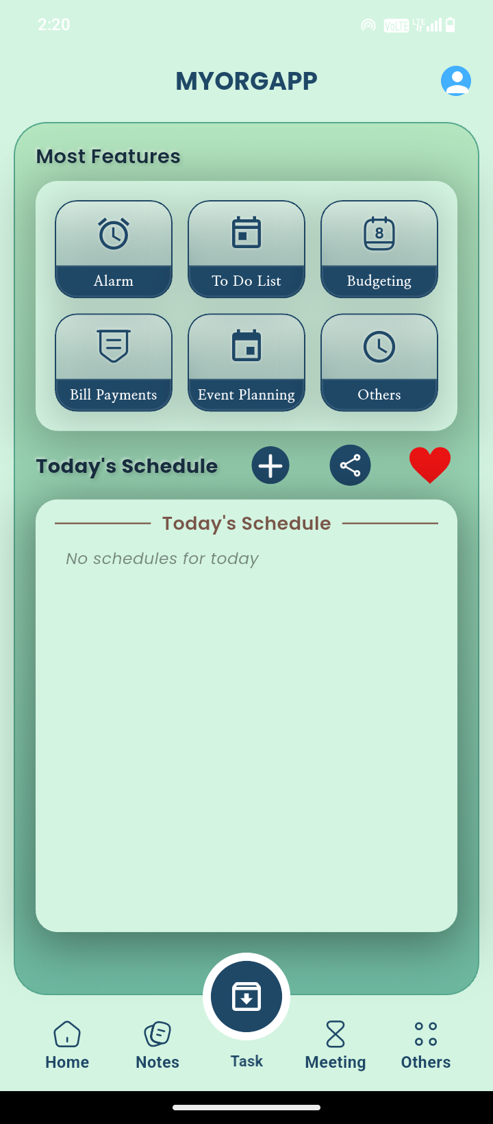 Organizer screenshot 1